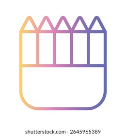 Crayons Color gradient illustration vector icon which can easily modify or edit 