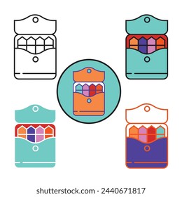 Crayons Color Icon. Graphic element illustration with Minimalist style on white background. Vector Illustration.