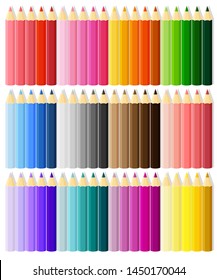 Crayons color pencil collection loosely arranged 60 colors