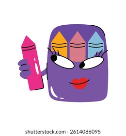 Crayons color Vector Sticker. Eps 10 File 