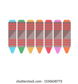 Crayons.Set of colorful wax pencils collection. Flat design icon vector illustration.