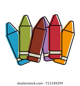 crayons colors collection icon