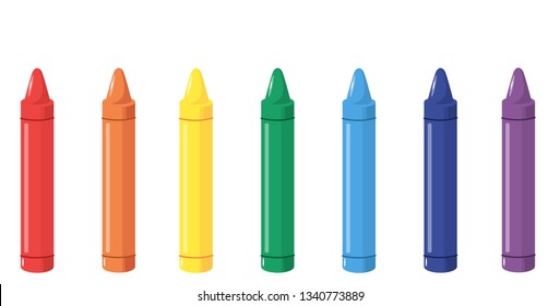 crayons of different colors, vector