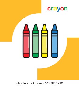 crayons of different colors, vector
on white background,illutration