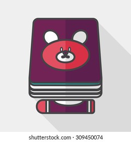 crayons drawing and book flat icon with long shadow,eps10