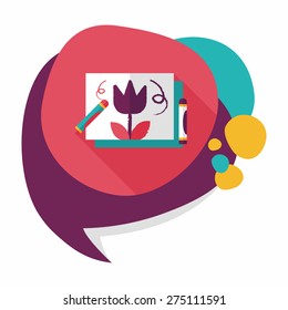crayons drawing flat icon with long shadow,eps10