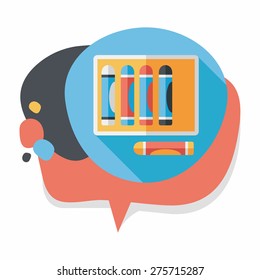 crayons flat icon with long shadow, eps10