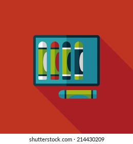crayons flat icon with long shadow,eps10