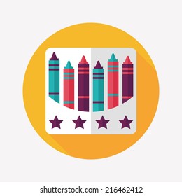 crayons flat icon with long shadow,eps10