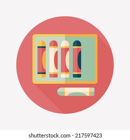 crayons flat icon with long shadow,eps10
