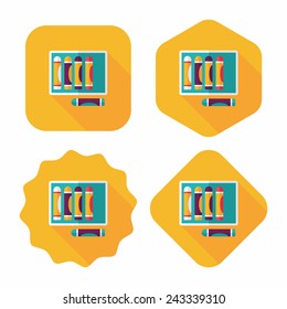 crayons flat icon with long shadow,eps10