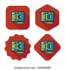 crayons flat icon with long shadow,eps10