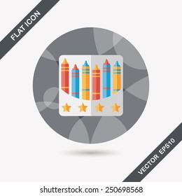 crayons flat icon with long shadow,eps10