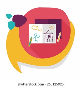 crayons flat icon with long shadow,eps10