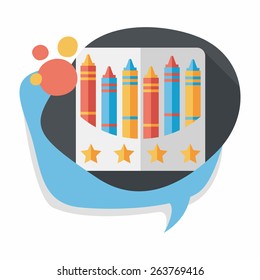 crayons flat icon with long shadow,eps10