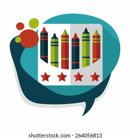 crayons flat icon with long shadow,eps10