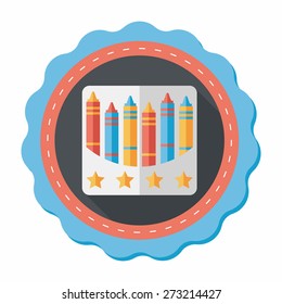 crayons flat icon with long shadow,eps10