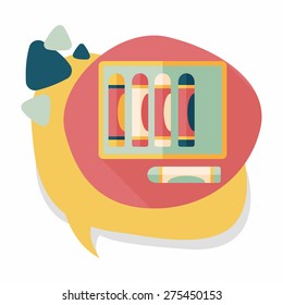 crayons flat icon with long shadow,eps10