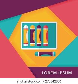 crayons flat icon with long shadow,eps10