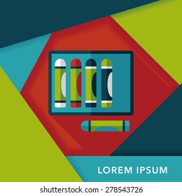 crayons flat icon with long shadow,eps10