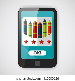 crayons flat icon with long shadow,eps10