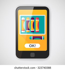 crayons flat icon with long shadow,eps10