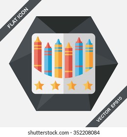 crayons flat icon with long shadow,eps10