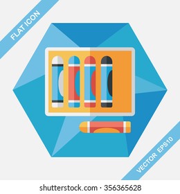 crayons flat icon with long shadow,eps10