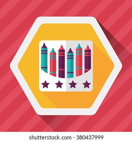 crayons flat icon with long shadow,eps10