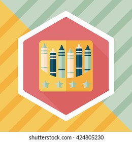 crayons flat icon with long shadow,eps10