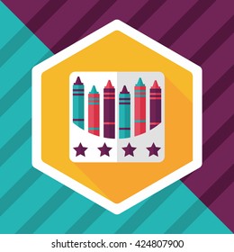 crayons flat icon with long shadow,eps10
