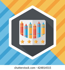 crayons flat icon with long shadow,eps10