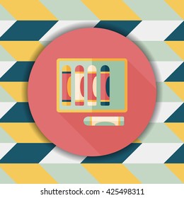 crayons flat icon with long shadow,eps10