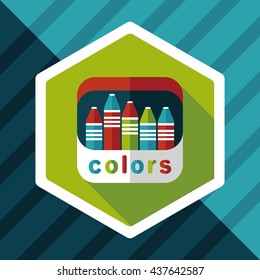 crayons flat icon with long shadow,eps10