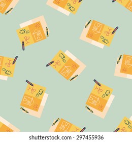 crayons flat icon,eps10 seamless pattern background