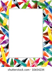 Crayons Frame. Copy space for posters, announcements, fliers, scrapbooks, stationery. For back to school, home or office. EPS8 compatible.