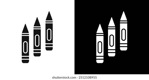Crayons icon Flat fill set collection