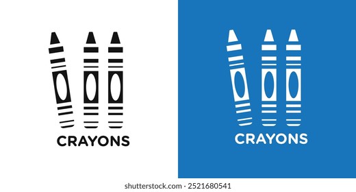 Crayons icon Flat vector set outline