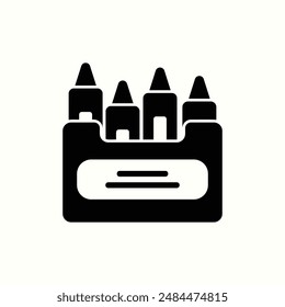 crayons icon, isolated glyph icon theme back to school