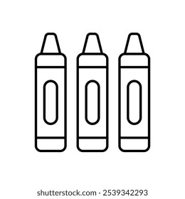 Icono de crayones aislado sobre un fondo blanco. Ilustración vectorial.