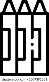 Icono de crayones. Diseño De Estilo Lineal Delgado Aislado Sobre Fondo Blanco