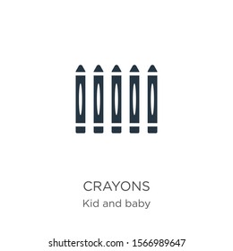 Crayons icon vector. Trendy flat crayons icon from kid and baby collection isolated on white background. Vector illustration can be used for web and mobile graphic design, logo, eps10