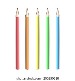 crayons isolated over white background