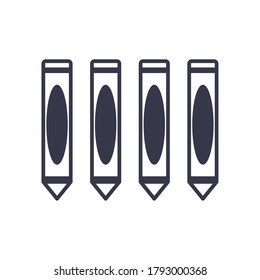 crayons line style icon design, Art design and creativity theme Vector illustration