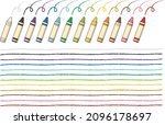 Crayons and lines drawn with crayons