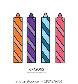 icono de tipo de vector de lápiz de crayones