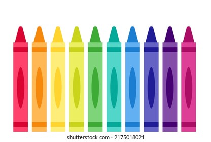 Crayons rainbow icon set. Clipart image isolated on white background