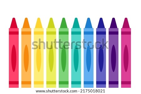 Crayons rainbow icon set. Clipart image isolated on white background