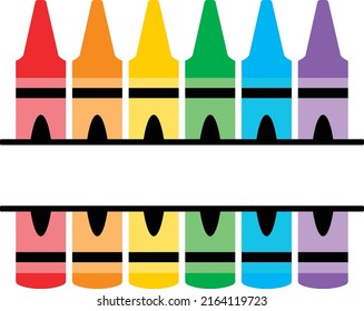 Crayons School Color Name Frame
