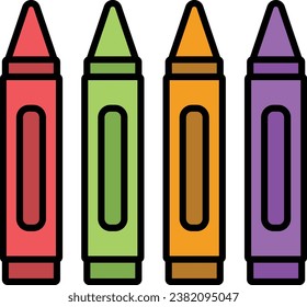 Crayons vector icon. Can be used for printing, mobile and web applications.